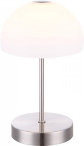 Globo, GLOBO SNOWFLAKE Tischleuchte nickel matt, Glas opal, Kabel: 1,8m, Touch ein/aus, D:150, Globo Tischleuchte , 21936 Tolos , Opal , Glas , 65 mm , 27 cm , matt , Touch (on/off) , 004558220501