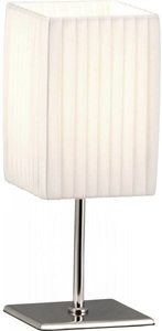 Globo, GLOBO BAILEY Tischleuchte Chrom, Textil weiß, Plissee, Schalter, LxBxH:100x100x260, ex, Tischleuchte Bailey
