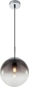 Globo, GLOBO VARUS Hängeleuchte nickel matt, Glas rauch, D:200, H:1200, exkl. 1xE27 40W 230V, Hängeleuchte Varus Chromfarben max. 60 Watt