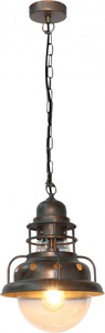 Globo, GLOBO JADEN Hängeleuchte Metall rostfarben, Glas klar, Schirm mit Käfig, D:295, H:1475, 