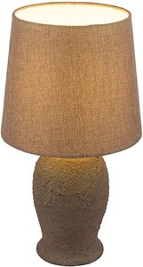 Globo, GLOBO REA Tischleuchte Keramik rostfarben antik, Textil beige, Kabel 1,5 m, Schalter,, 