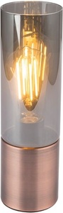 Globo, GLOBO ANNIKA Tischleuchte Kupfer antik, Glas rauch, Textilkabel braun 1,5 m, Touch ein, 