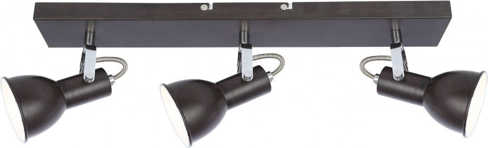 Globo, GLOBO FARGO Strahler Metall braun, weiß, LxH:515x140, AL:140, exkl. 3xE14 40W 230V - G, Deckenleuchte Metall braun 3xE14