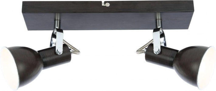 Globo, GLOBO FARGO Strahler Metall braun, weiß, LxH:320x140, exkl. 2xE14 40W 230V - GLOBO 546, Deckenleuchte Metall braun 2xE14