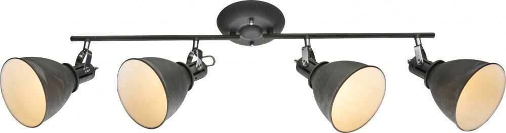Globo, GLOBO JONAS Strahler Metall grau silberfarben, Schirm innen weiß, LxBxH:800x150x200, e, 