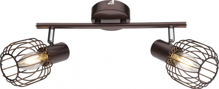 Globo, GLOBO AKIN Strahler bronzefarben, Chrom, braun, LxH:325x150, exkl. 2xE14 40W 230V - GL, 
