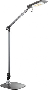 Globo, GLOBO PATTAYA Tischleuchte Aluminium Silbergrau / Schwarz, Kunststoff, beweglich, 3300, LED-Tischlampe Pattaya Gelenke silbergrau dim CCT