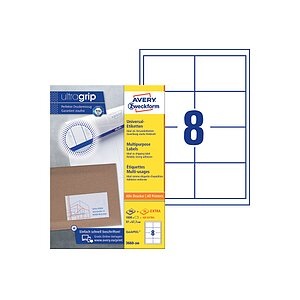 undefined, Avery 3660-200 selbstklebende Etikette, Avery-Zweckform 3660-200 Universal-Etiketten 97 x 67.7 mm Papier Weiß 1760 St. Permanent haftend Farblaserdrucker