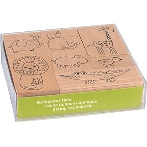 Heyda, HEYDA Stempel-Set Tiere 12x10x3cm 204888688 Holz 7-teilig, Heyda Stempel-Set, Tiere, 12cm x 10cm x 3cm, Holz, 204888688, (7-teilig)