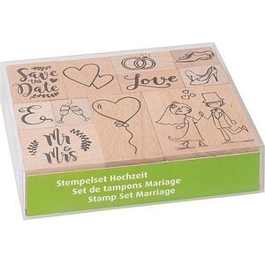Heyda, HEYDA Stempel-Set Hochzeit 12x10x3cm 204888679 braun 11-teilig, Heyda Stempel-Set, Hochzeit, 12 x 10 x 3cm, braun, 204888679, (11-teilig)