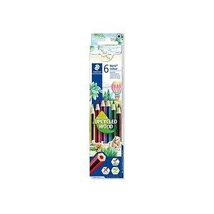 Staedtler, Staedtler Farbstift Noris® colour 185 Set sechskant 185 C6 6 St., STAEDTLER Farbstifte 185C6 upcycled Wood 6 Stück