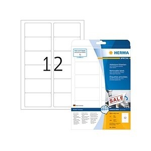 undefined, HERMA Ablösbare Etiketten A4 88.9x46.6 mm weiß Movables/ablösbar Papier matt 300 St., Herma Etiketten Nr. 10010, 88,9 x 46,6 mm, ablösbar, selbstklebend, Papier, weiss, 300 Stück