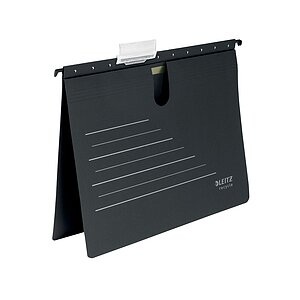 Leitz, LEITZ Hängehefter Recycle A4 1920-00-95 schwarz, Karton, Leitz ALPHA Recycle Hängehefter 1920 A4 CO2 Neutral Kaufmännische Heftung V-Base 15 mm 275 g/m² Schwarz 100% Recycelter Karton 10 Stück