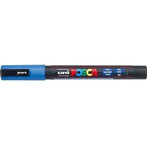 uni-ball, UNI-BALL Posca Marker 0.9-1.3mm PC-3ML BLUE glitzer blau
