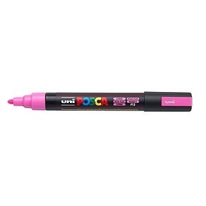 uni-ball, UNI-BALL Posca Marker 1,8-2,5mm PC-5M F.PINK fluo rosa, Rundspitze, uni-ball Posca Marker, 1,8-2,5mm, fluo rosa, Rundspitze, PC-5M F.PINK