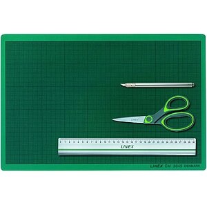 Linex, Linex Schneidematte-Set 4-teilig, 45 cm, LINEX Schneidematte 400111887 A3, grün, 4-teilig
