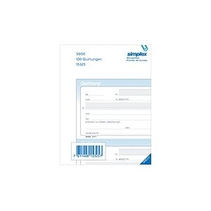 Simplex, SIMPLEX Quittungen F A6 15326 weiss 50x2 Blatt, Simplex Quittungen, F, A6, weiss, 15326, (50 x 2 Blatt)