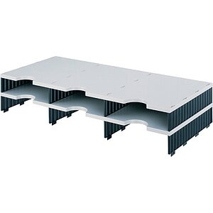 styro, STYRO Styrodoc trio Aufbaueinheit 268-13021.98 schwarz/grau 6 Fäc, Styro Erweiterungsset Styrodoc Trio C4, Hellgrau/Schwarz, 6 Fächer