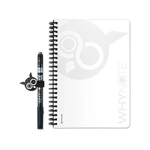 Whynote, WhyNote - Löschbarer Notizblock Book A5, WHYNOTE Notizbuch A5 WNBOK002 starter-kit, weiss