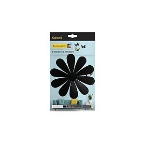 Securit, Securit Kreidetafel 3-D Flower, schwarz, 7 Stück, 28cm x 16.3cm x 1cm, W3D-FLOWER, 