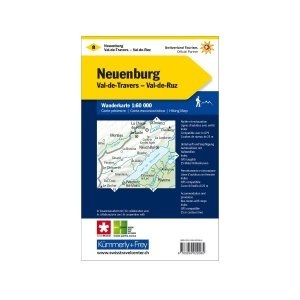 Kümmerly & Frey Karte Neuenburg, Val de Travers, Val de Ruz. Neuchatel, Val de Travers, Val de Ruz