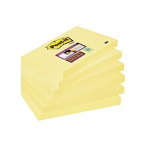 POST-IT, POST-IT Notes Super Sticky 76x127mm 6556SSCY gelb 6x90 Blatt, 3M Post-it Notes Super Sticky, 76mm x 127mm, gelb, 655-6SSCY, (6 x 90 Blatt)