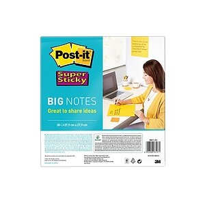 undefined, 3M Notizzettel Super Sticky Big Notes Gelb self-adhesive note paper Square Yellow 30 sheets, 3M Post-it Super Sticky Big Notes, gelb, 30 Blatt, 279mm x 279mm, BN11-EU