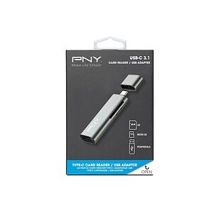 Pny, PNY Card Reader/Adapter RTCUA3N USB Typ C/A, PNY Card Reader/Adapter, USB Typ C/A, R-TC-UA-3N1E