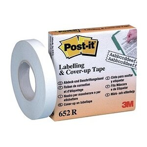 undefined, 3M Post-it 652R correction tape White 17.7 m 1 pc(s), 3M Post-it Abdeck- und Beschriftungsband, 2 x 8,4mm x 17,7m, 652R