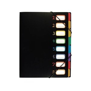 VIQUEL, VIQUEL Organisationsmappe 998667 A4 1-8 schwarz/bunt, VIQUEL Organisationsmappe 998667 A4 1-8 schwarz/bunt