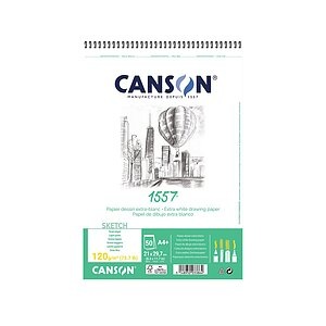 Canson, CANSON Skizzenpapier A4 31412A001 120g, weiss 50 Blatt