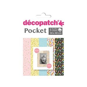 Décopatch, Decopatch Papier Pocket, Nr. 22, 5 Blatt à 30cm x 40cm, DP022C, 