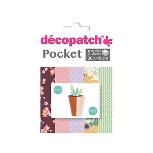 Décopatch, Decopatch Papier Pocket, Nr. 25, 5 Blatt à 30cm x 40cm, DP025C, DECOPATCH Papier Pocket Nr. 25 DP025C 5 Blatt à 30x40cm