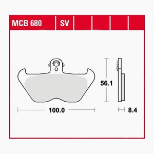 TRW - (TRW KFZ Ausruestung GmbH), TRW - Bremsbelagsatz, Scheibenbremse, TRW Lucas Bremsbeläge Sintermetall Street MCB680SV 100x56,1x8,4mm