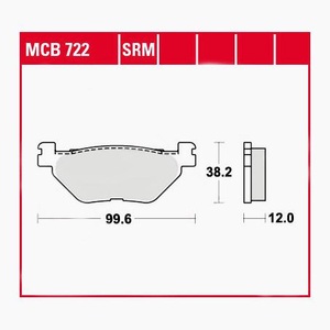TRW Lucas, TRW Lucas Bremsbeläge Sintermetall Scooter MCB722SRM 99,6x38, TRW Lucas Bremsbeläge Sintermetall Scooter MCB722SRM 99,6x38,2x12mm