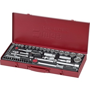 WGB das Werkzeug, WGB 1/4''+1/2'' Steckschlüssel-Garnitur 56-tlg., WGB 1/4''+1/2'' Steckschlüssel-Satz 56-teilig im Blechkasten