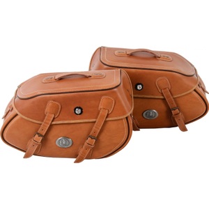 H&B Ledersatteltaschenpaar Buffalo 60 Liter sandbraun