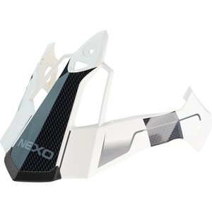 Nexo, Nexo Schirm MX-Line Fiberglas Endurohelm weiß, Nexo Schirm MX-Line Fiberglas Endurohelm schwarz/weiß