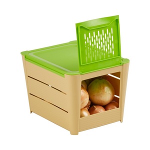 Moderne Hausfrau, Moderne Hausfrau Kartoffel- und Gemüse-Box, Gemüsebox mit Klappöffnung, grün
