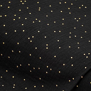 buttinette, Musselin/Doppel-Gaze mit Glitzerdruck 