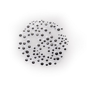undefined, Wackelaugen, zum Kleben, oval und rund, schwarz-weiss, 5–16 mm, 100 Stück, Wackelaugen, zum Kleben, oval und rund, schwarz-weiss, 5–16 mm, 100 Stück