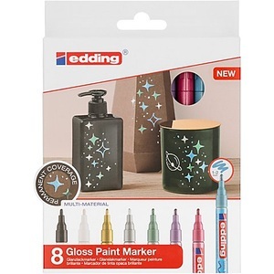 edding, edding Glanzlackmarker, Metallic, 8 Stifte, edding Glanzlackmarker, Metallic, 8 Stifte