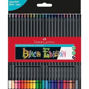 Faber-Castell, Buntstifte-Set Black Edition, 24 Stifte, Buntstifte-Set Black Edition, 24 Stifte