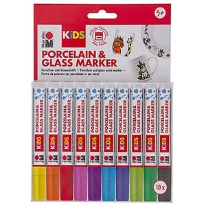 Marabu Kids, Marabu KiDS Porzellan- und Glasmalstifte, 10 Stifte