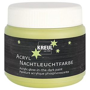 Kreul, Acrylfarbe mit Nachtleuchteffekt, gelb, 150 ml, Acrylfarbe mit Nachtleuchteffekt, gelb, 150 ml
