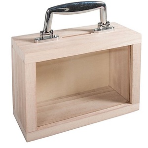 Rayher, Koffer aus Holz, mit Sichtfenster, 18 x 8 x 13 cm, Koffer aus Holz, mit Sichtfenster, 18 x 8 x 13 cm