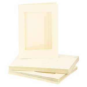 undefined, Passepartoutkarten, rechteckig, creme, A6 / C6, 10 Stück, Passepartoutkarten, rechteckig, creme, A6 / C6, 10 Stück