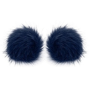 buttinette, buttinette Fellimitat-Bommel, dunkelblau, Grösse: 12 cm Ø, buttinette Fellimitat-Bommel, dunkelblau, Grösse: 12 cm Ø