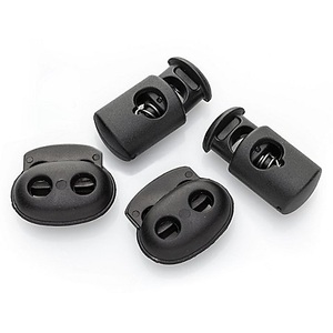 buttinette, buttinette Kordelstopper-Set, schwarz, für Kordeln bis 5 mm Ø und 6 mm Ø, Inhalt: 4 Stück, buttinette Kordelstopper-Set, schwarz, für Kordeln bis 5 mm Ø und 6 mm Ø, Inhalt: 4 Stück