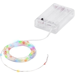 undefined, LED-Micro-Lichterkette mit Batteriekasten und Timer, bunt, 20 LEDs